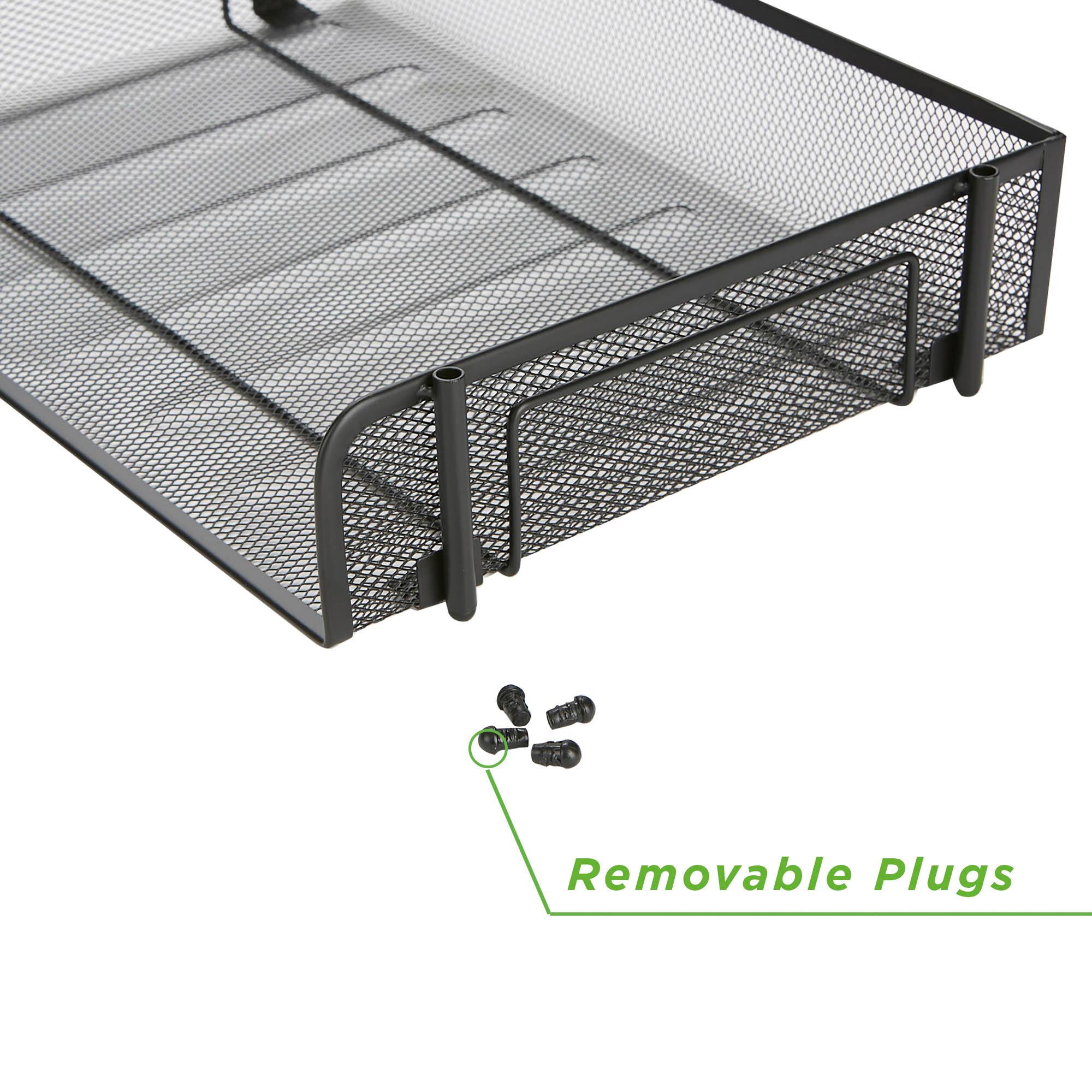 Mind Reader 2 Pack Black Stackable Metal Mesh Organizer